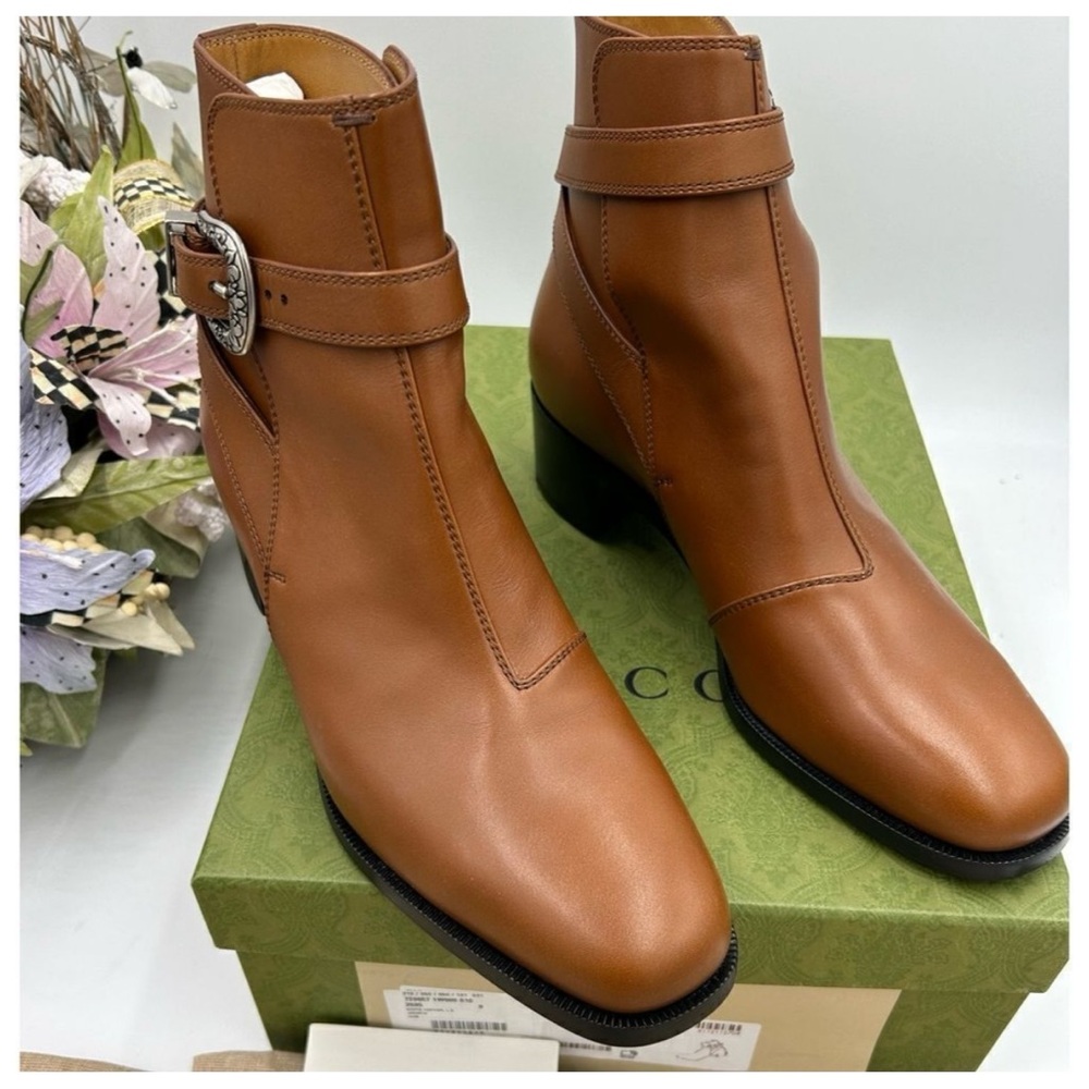 Gucci, leather ankle boots size 9, made in Italy - Picture 2 of 7